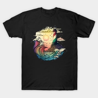 Lighthouse Colorful Art Creation V3 T-Shirt